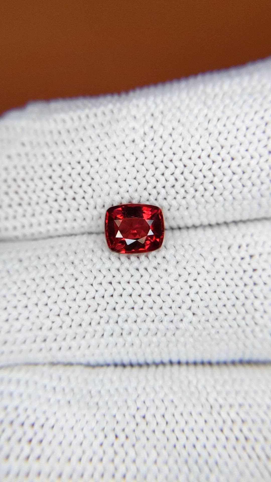 1.19 Ct. Red Almandine Garnet from Mozambique Size Video