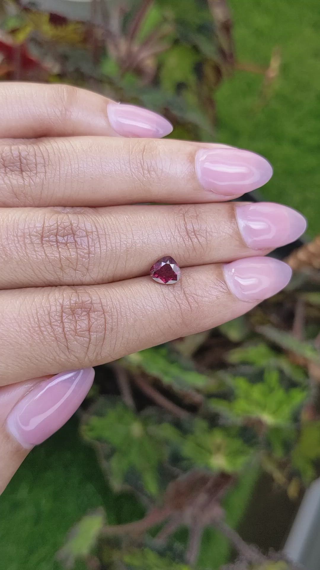 0.98 Ct. Purplish Red Rhodolite Garnet from Mozambique Size Video