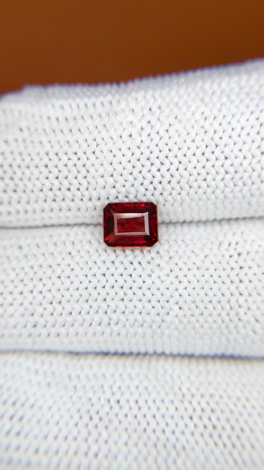 1.08 Ct. Red Rhodolite Garnet from Mozambique Size Video