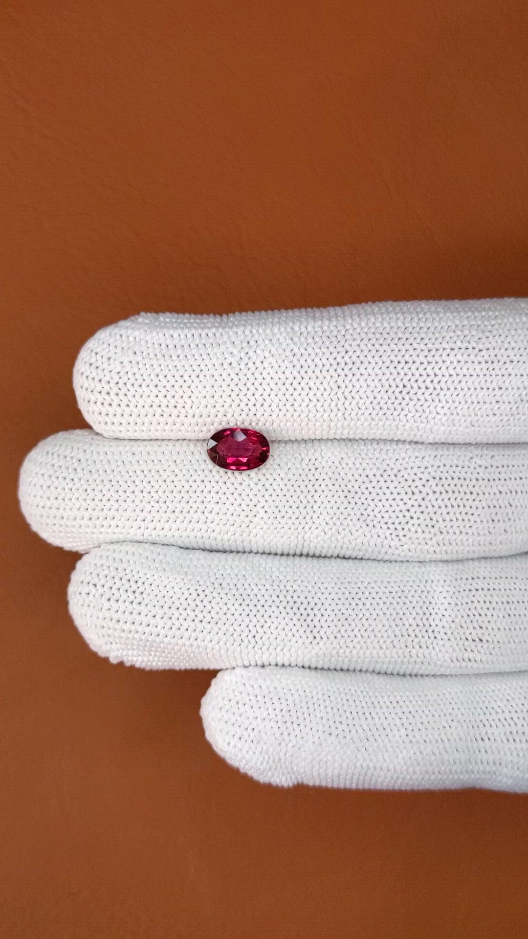 1.41 Ct. Purplish Pink Rhodolite Garnet from Mozambique Size Video