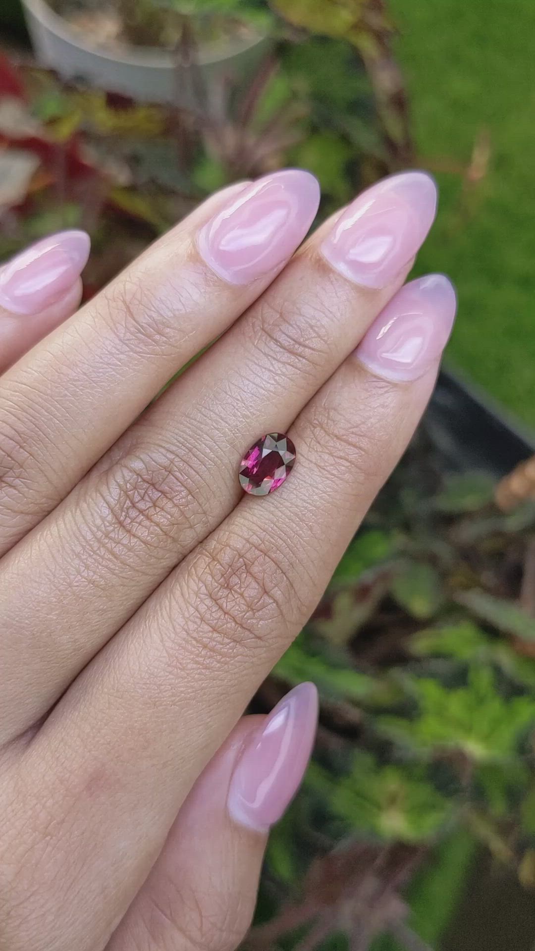 1.41 Ct. Purplish Pink Rhodolite Garnet from Mozambique Size Video