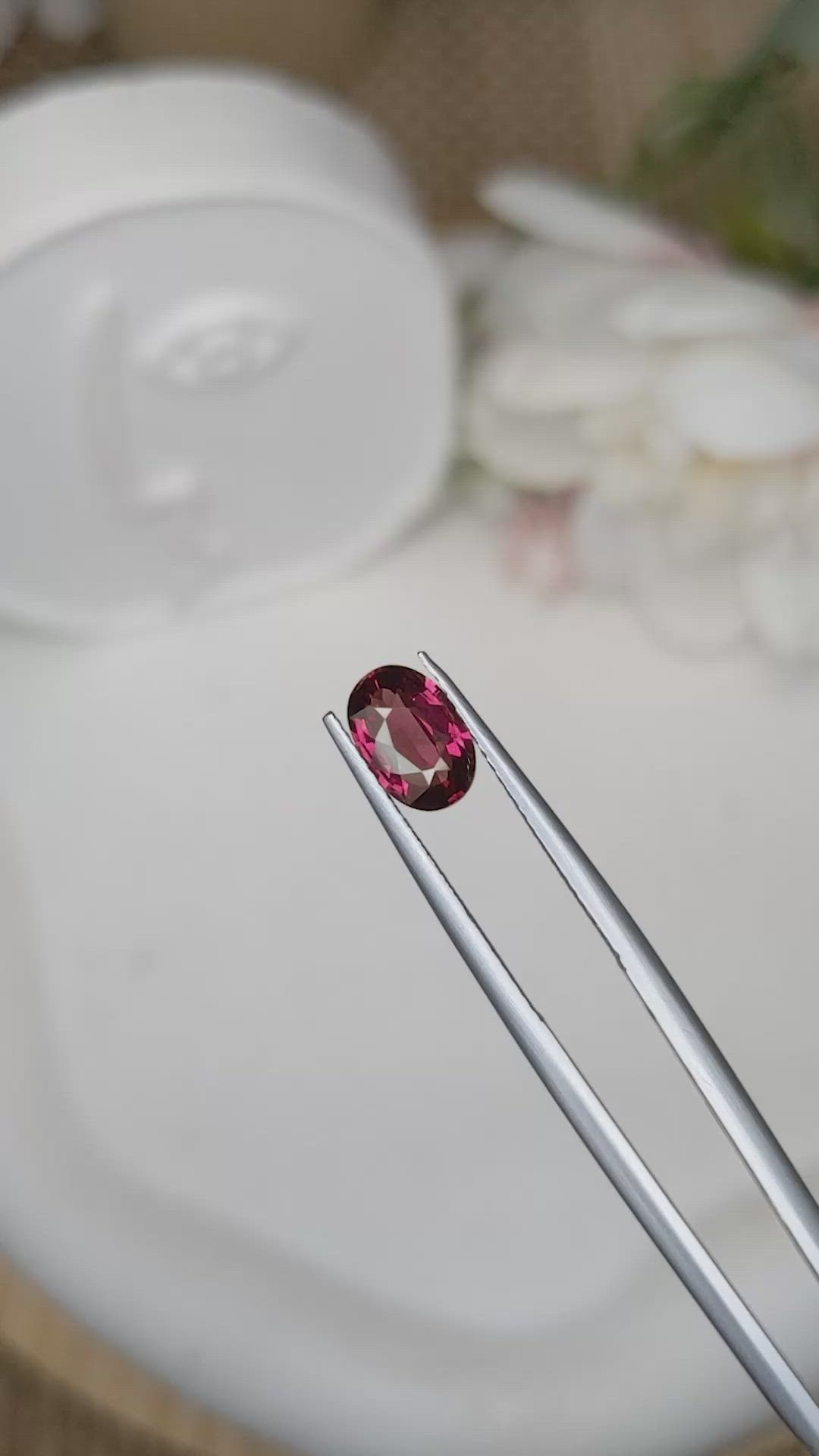 1.41 Ct. Purplish Pink Rhodolite Garnet from Mozambique Size Video