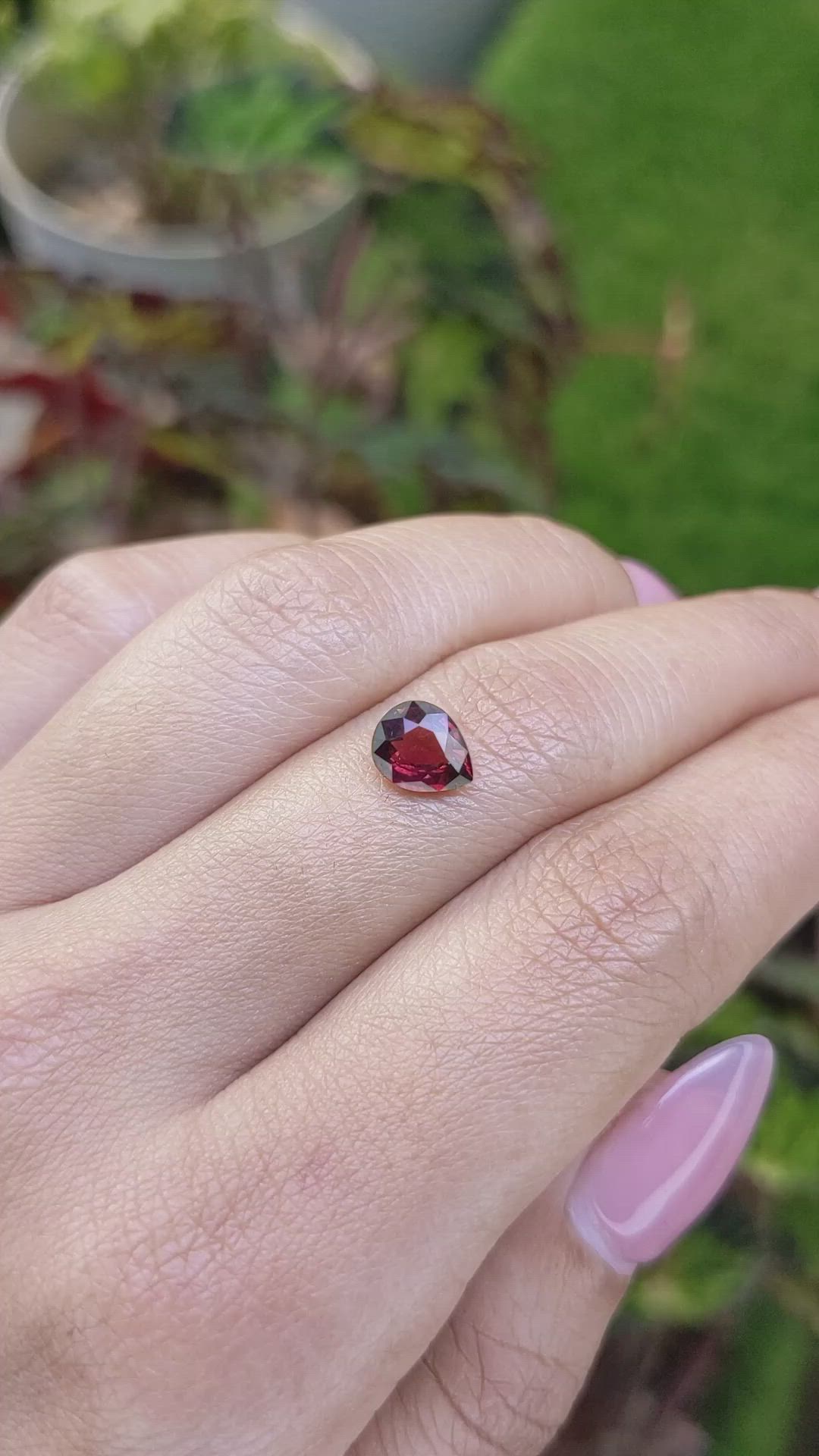 1.37 Ct. Red Almandine Garnet from Mozambique Size Video