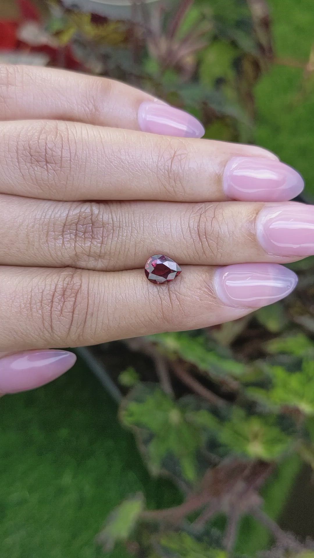 1.37 Ct. Red Almandine Garnet from Mozambique Size Video