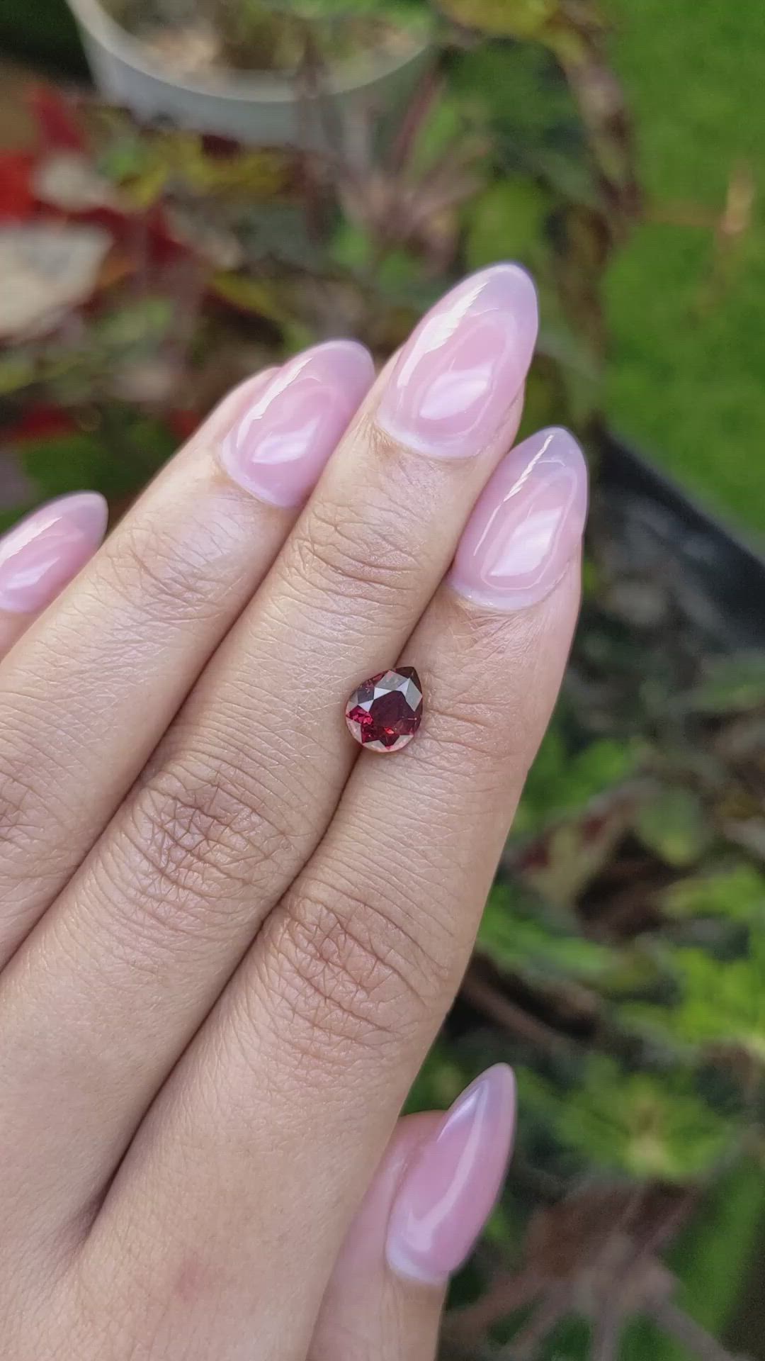 1.37 Ct. Red Almandine Garnet from Mozambique Size Video