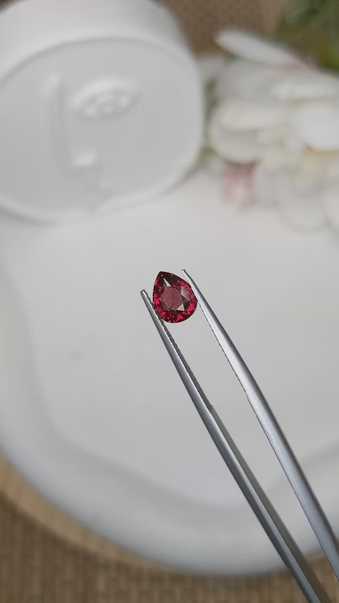 1.37 Ct. Red Almandine Garnet from Mozambique Size Video