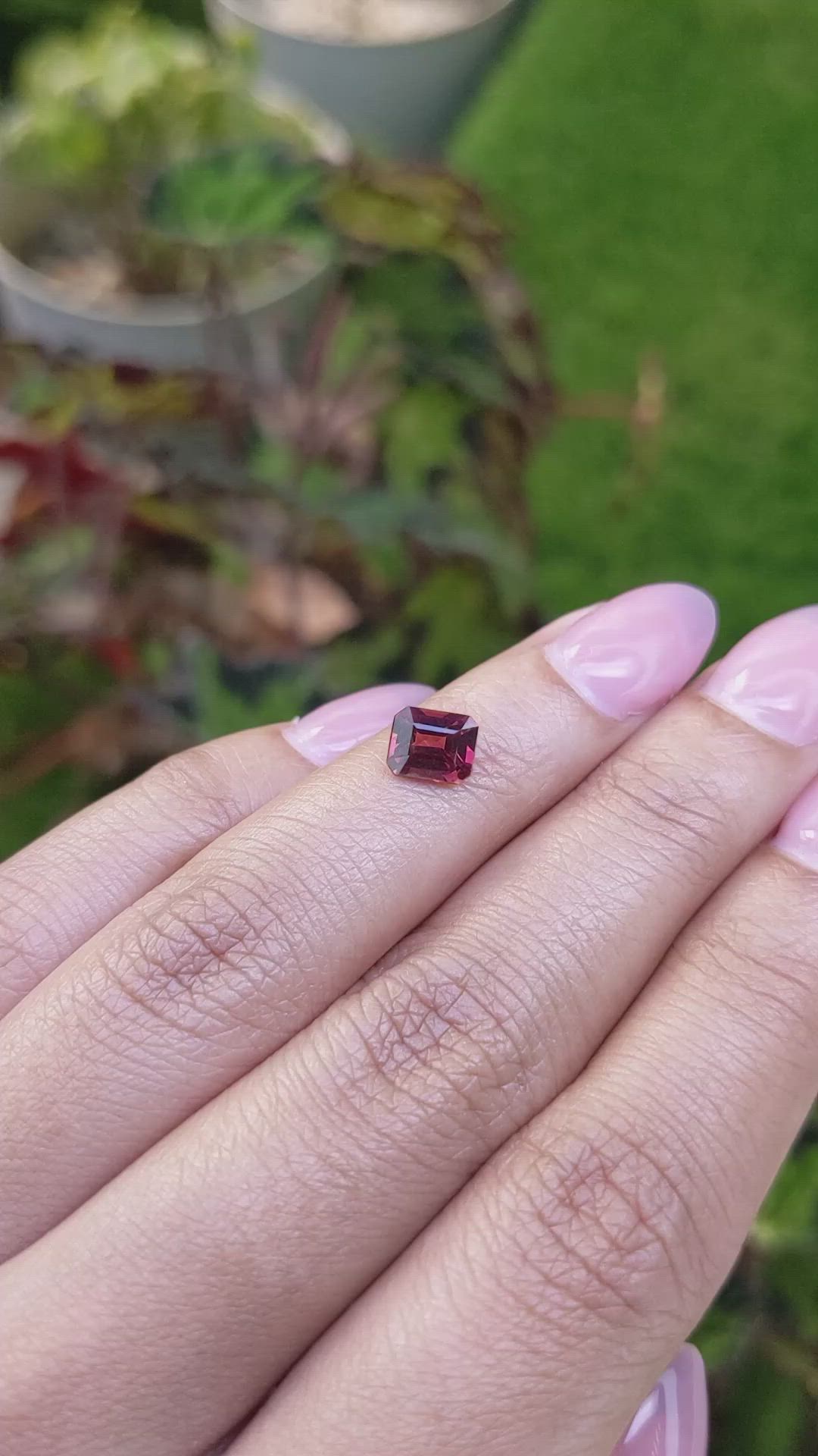 1.19 Ct. Purplish Red Rhodolite Garnet from Mozambique Size Video