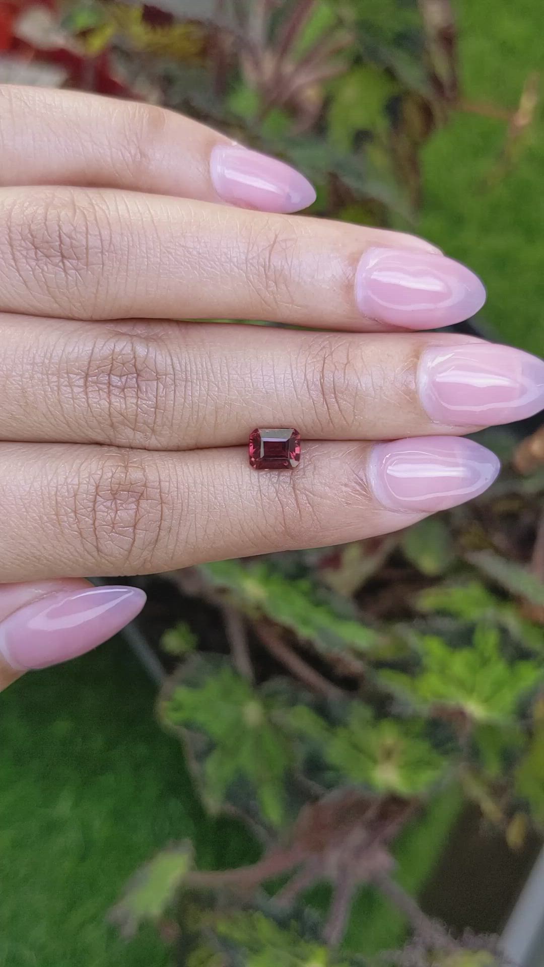1.19 Ct. Purplish Red Rhodolite Garnet from Mozambique Size Video