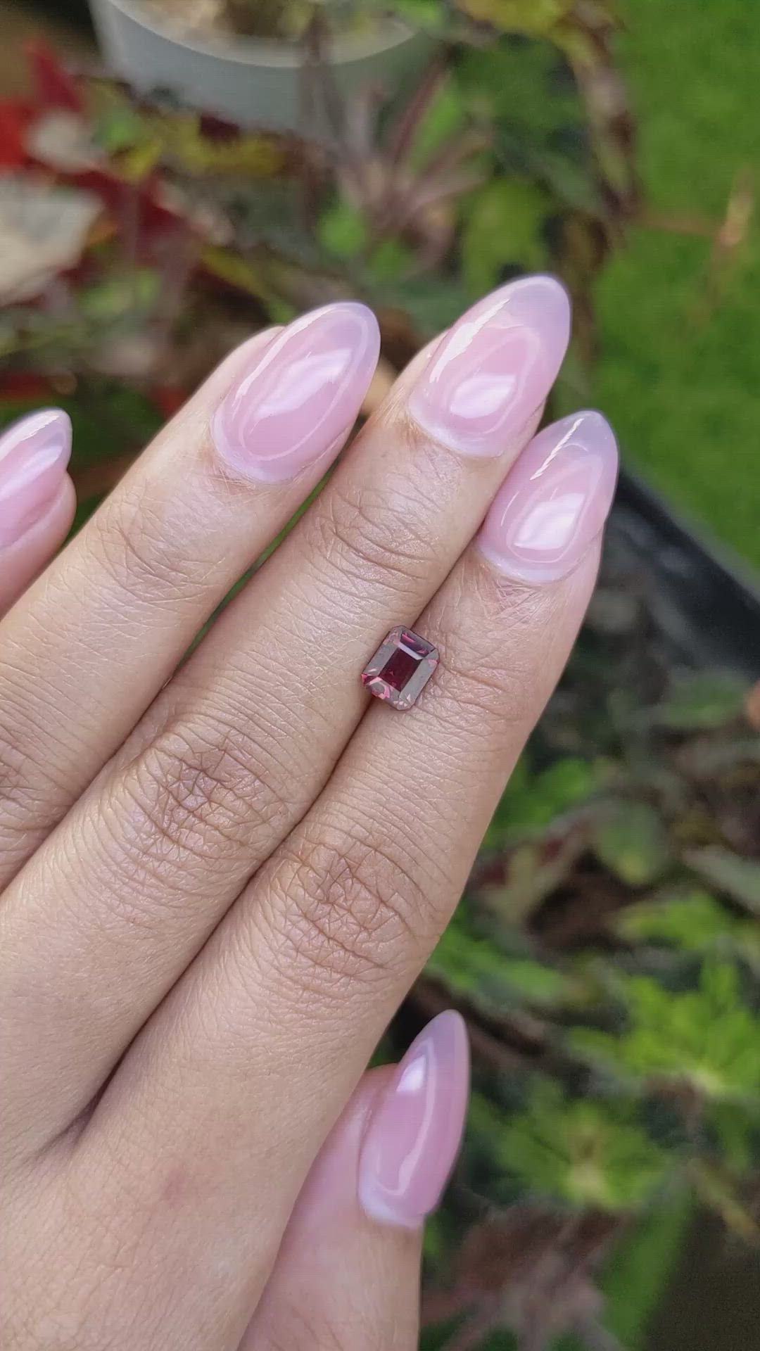 1.19 Ct. Purplish Red Rhodolite Garnet from Mozambique Size Video