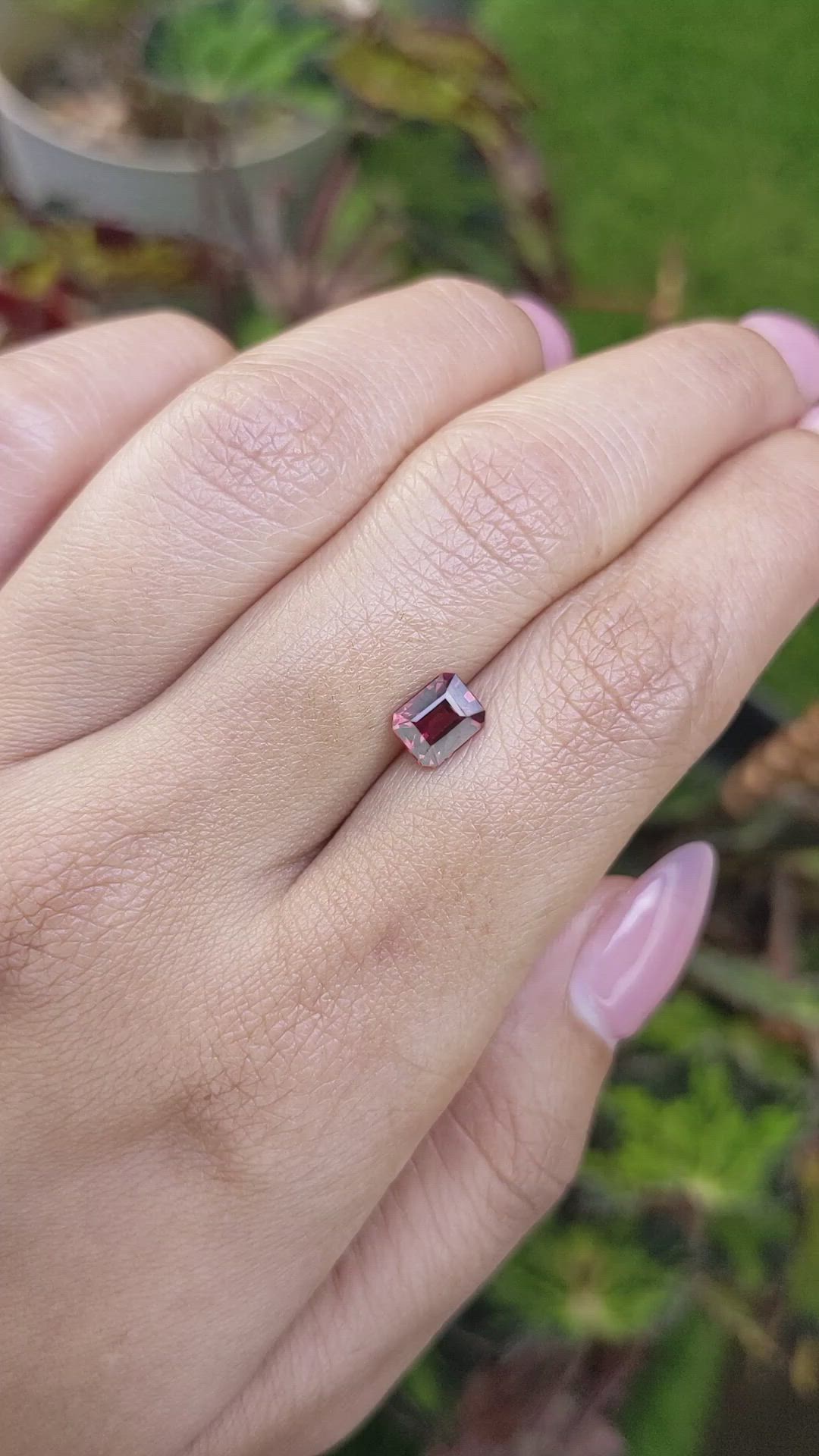 1.19 Ct. Purplish Red Rhodolite Garnet from Mozambique Size Video