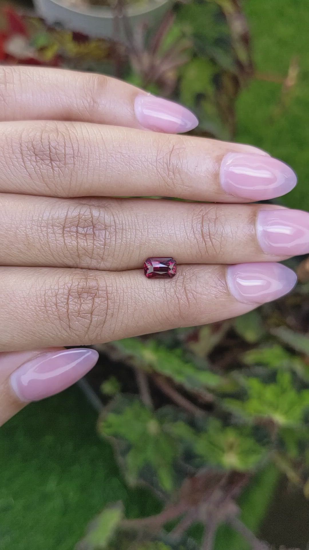 1.19 Ct. Purplish Red Rhodolite Garnet from Mozambique Size Video