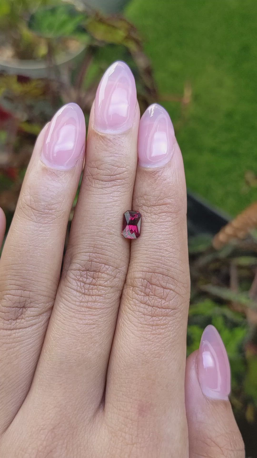 1.19 Ct. Purplish Red Rhodolite Garnet from Mozambique Size Video