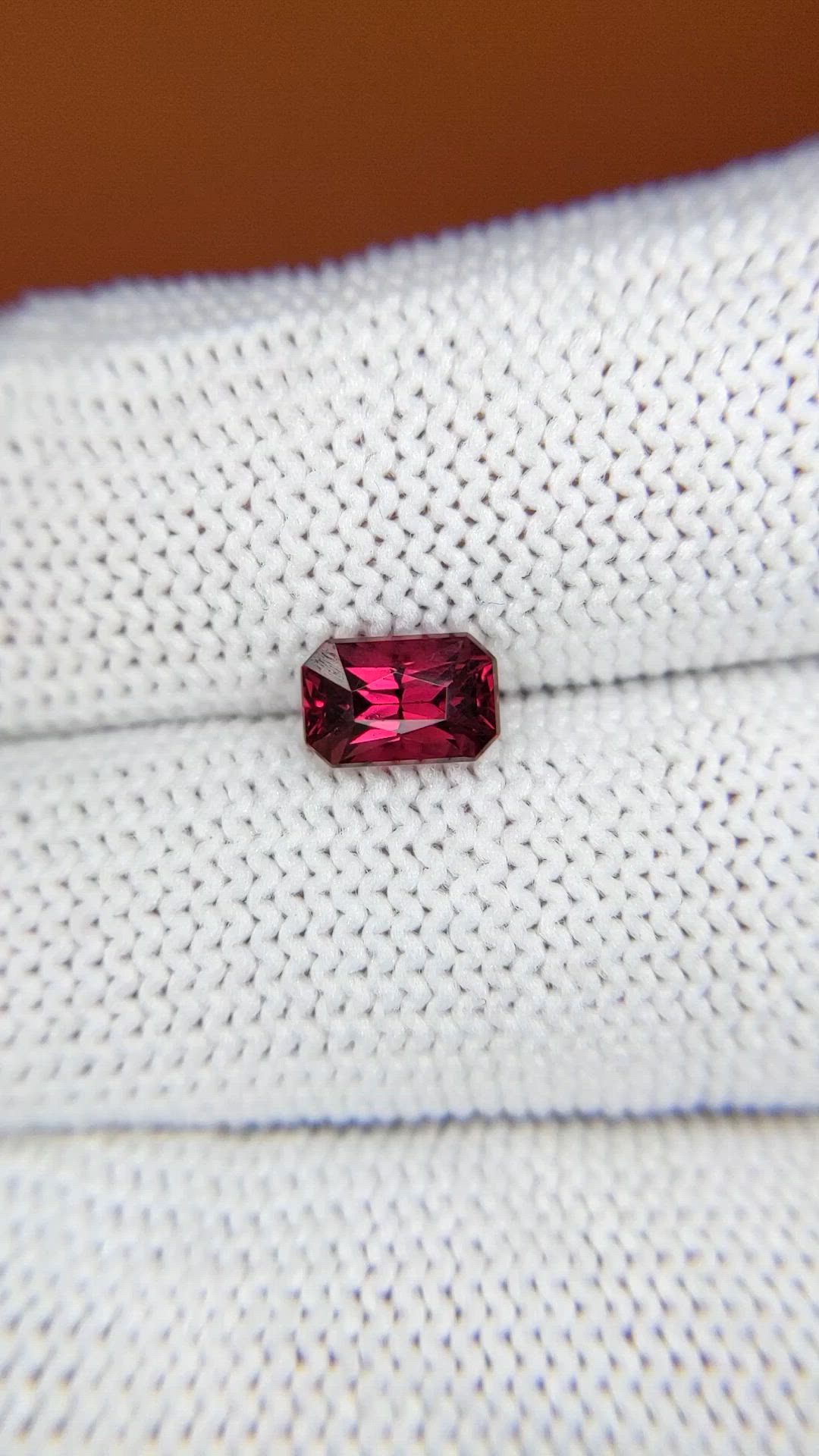 1.19 Ct. Purplish Red Rhodolite Garnet from Mozambique Size Video