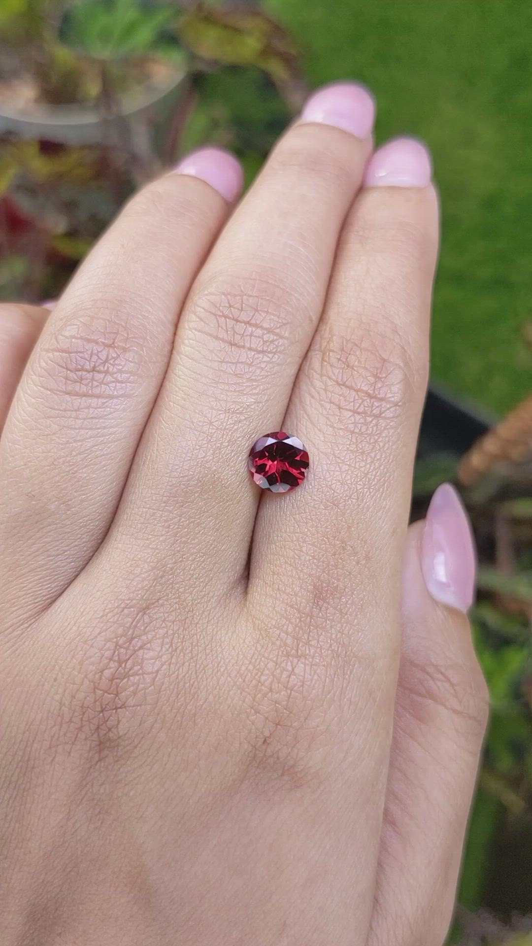 1.35 Ct. Red Almandine Garnet from Mozambique Size Video