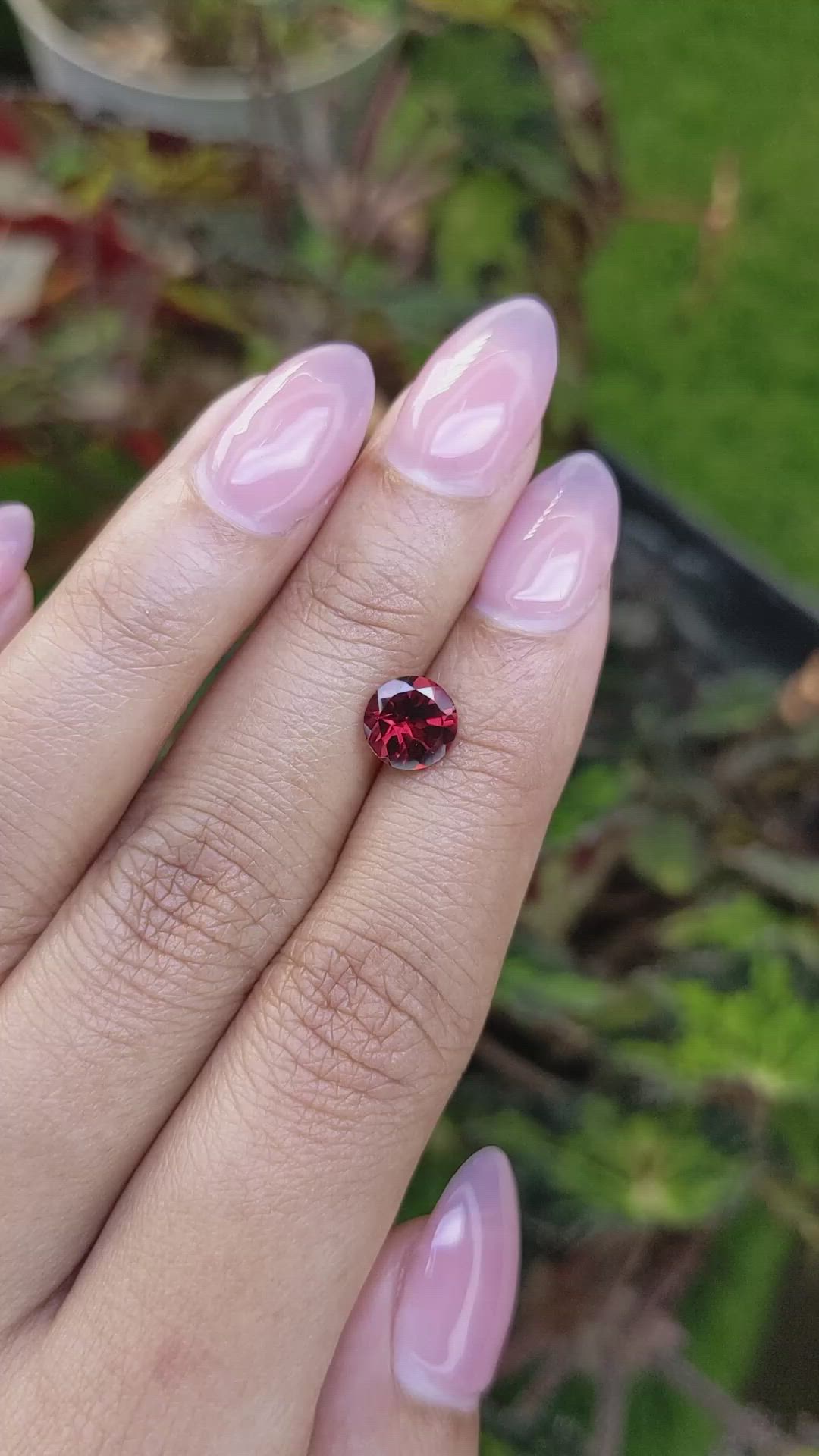 1.35 Ct. Red Almandine Garnet from Mozambique Size Video
