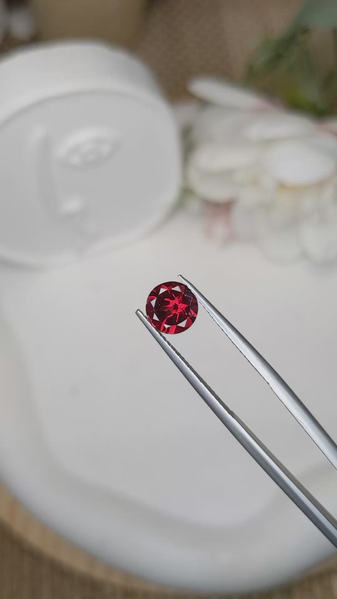 1.35 Ct. Red Almandine Garnet from Mozambique Size Video