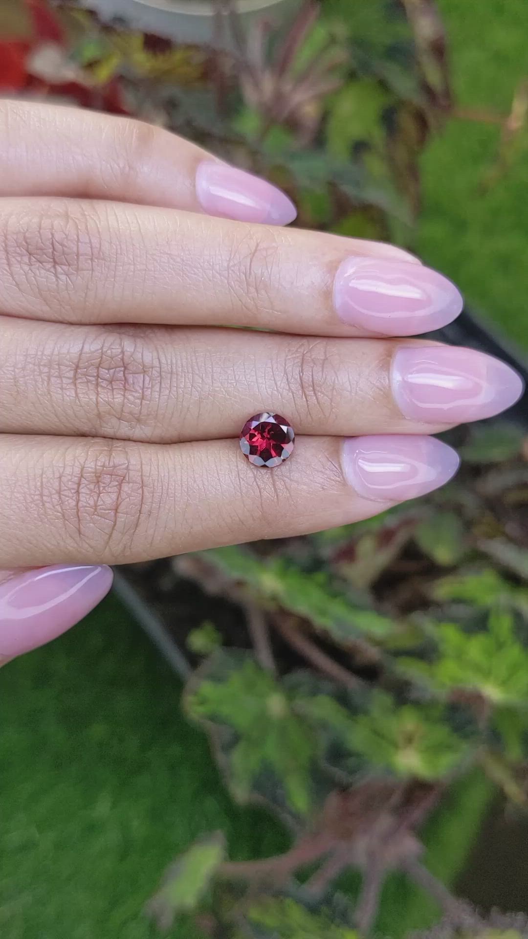 1.35 Ct. Red Almandine Garnet from Mozambique Size Video
