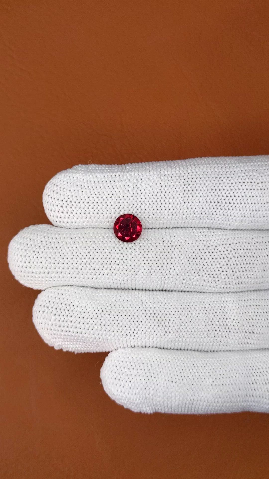 1.35 Ct. Red Almandine Garnet from Mozambique Size Video