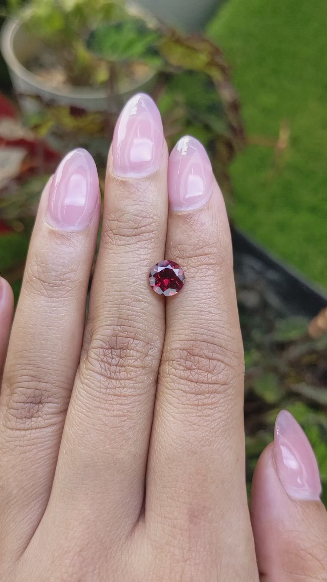 1.52 Ct. Red Almandine Garnet from Mozambique Size Video