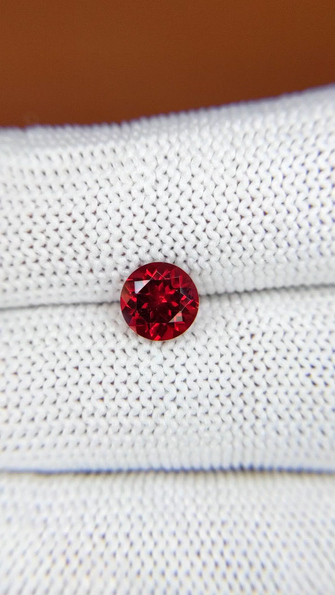 1.52 Ct. Red Almandine Garnet from Mozambique Size Video