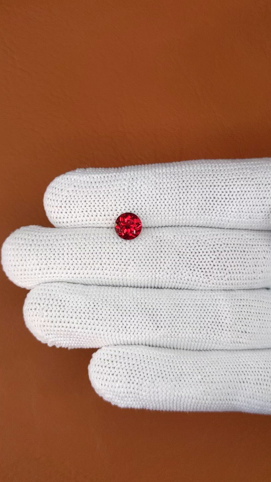 1.52 Ct. Red Almandine Garnet from Mozambique Size Video