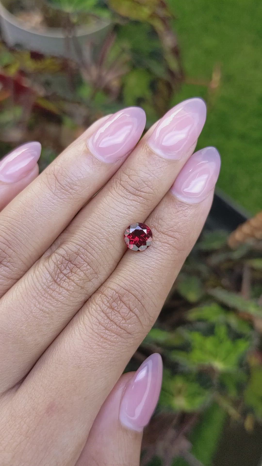 1.52 Ct. Red Almandine Garnet from Mozambique Size Video