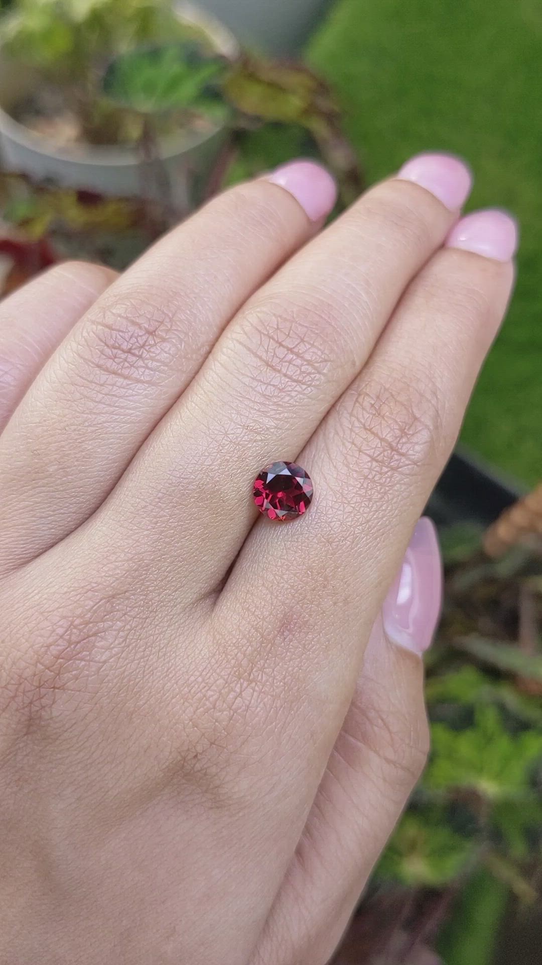 1.62 Ct. Red Almandine Garnet from Mozambique Size Video