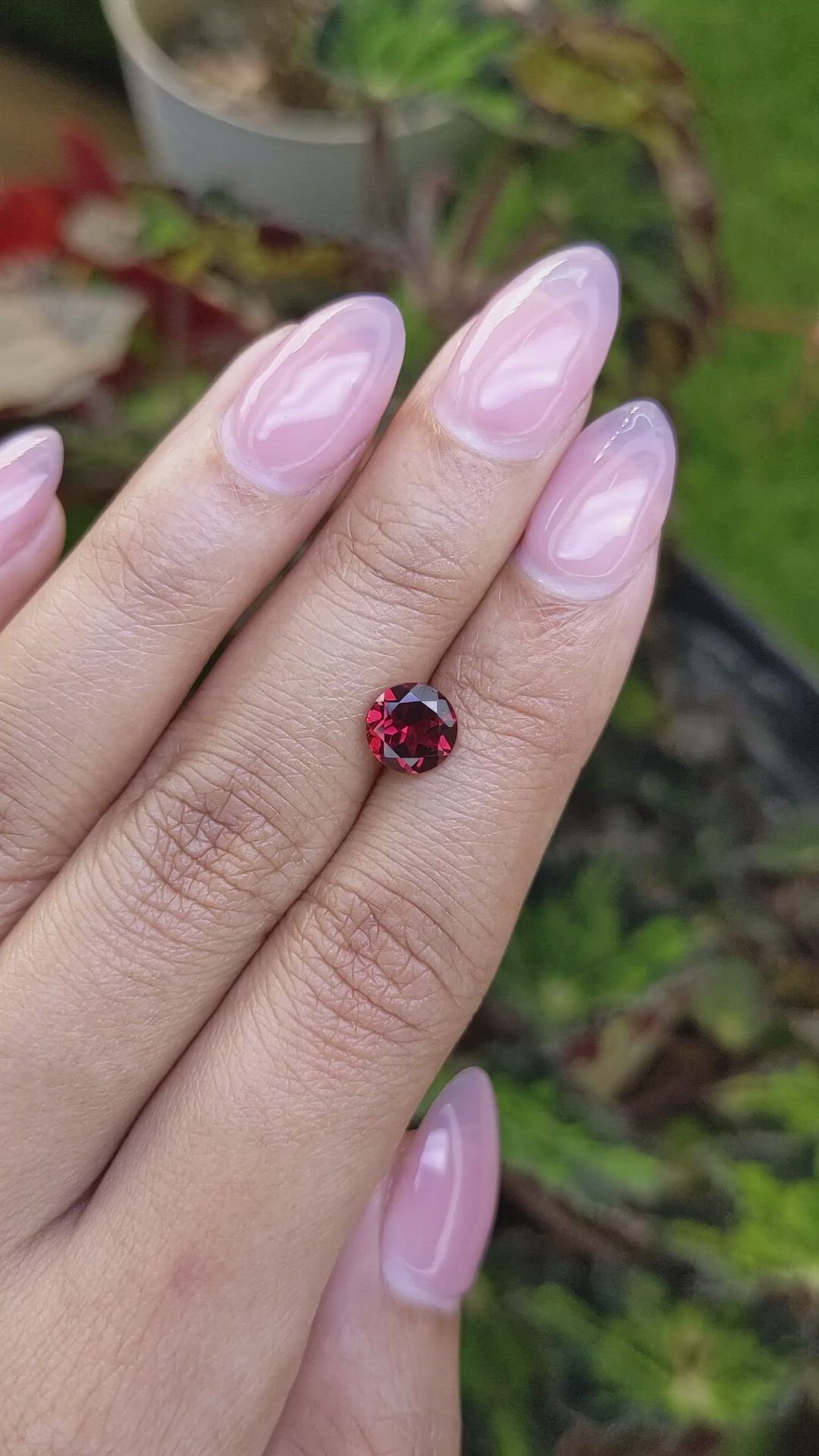 1.62 Ct. Red Almandine Garnet from Mozambique Size Video