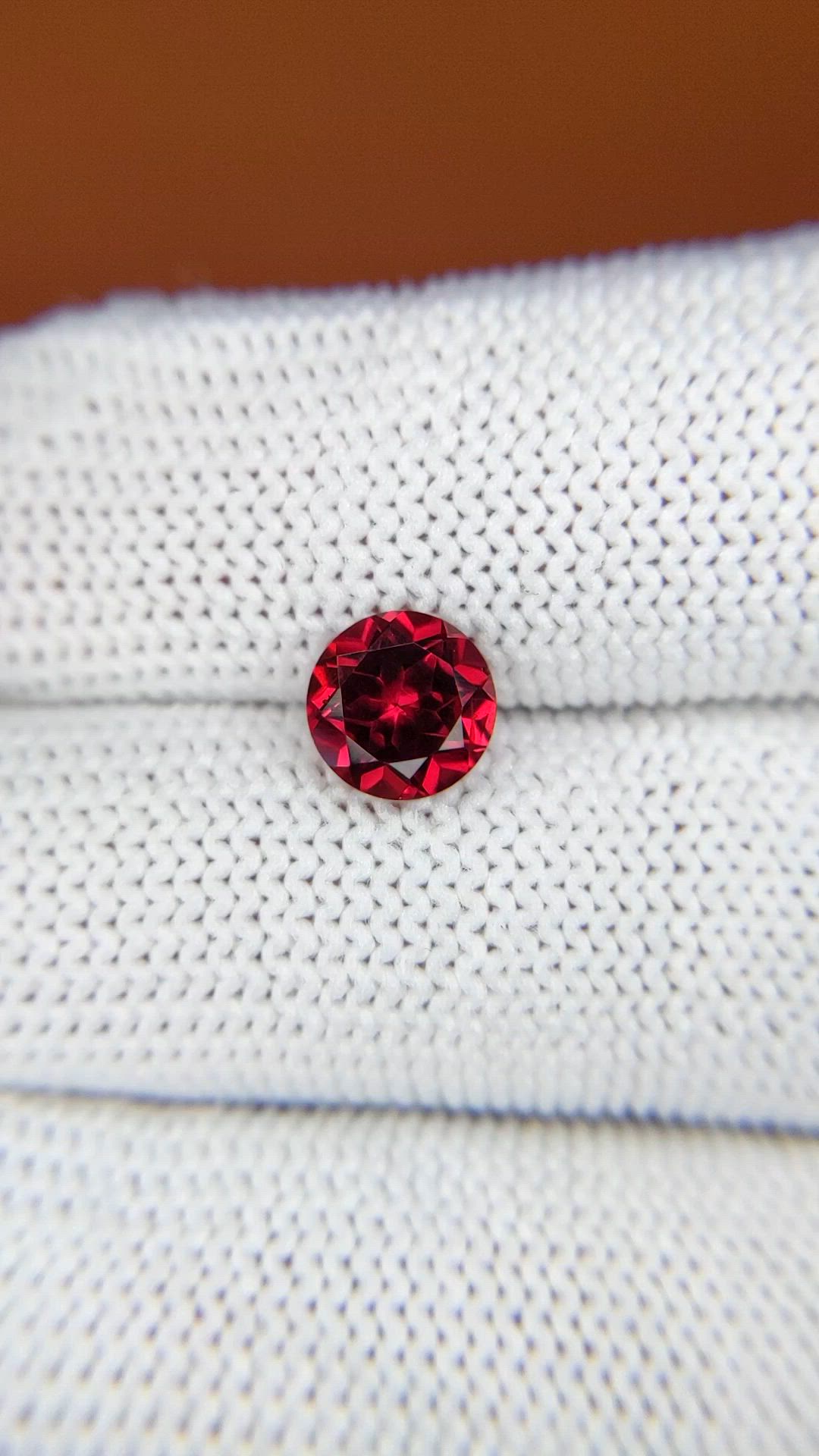 1.62 Ct. Red Almandine Garnet from Mozambique Size Video