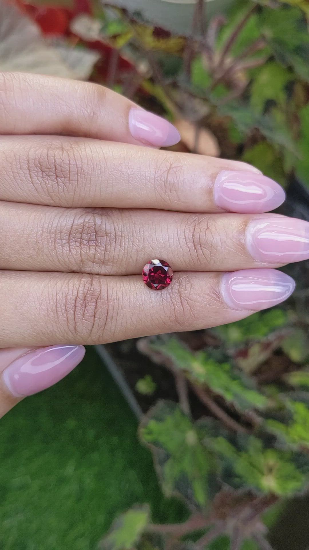 1.62 Ct. Red Almandine Garnet from Mozambique Size Video
