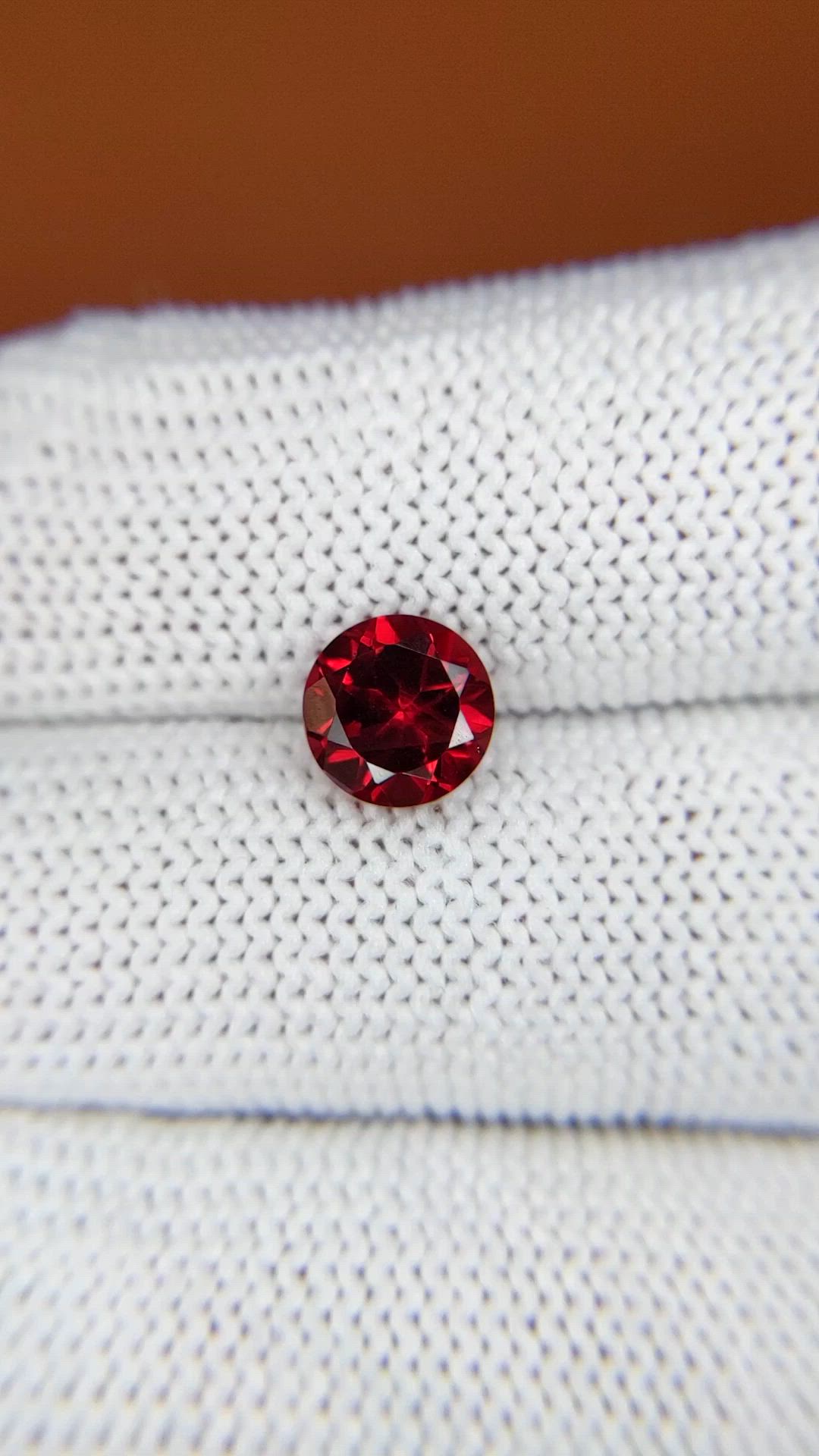 1.77 Ct. Red Almandine Garnet from Mozambique Size Video