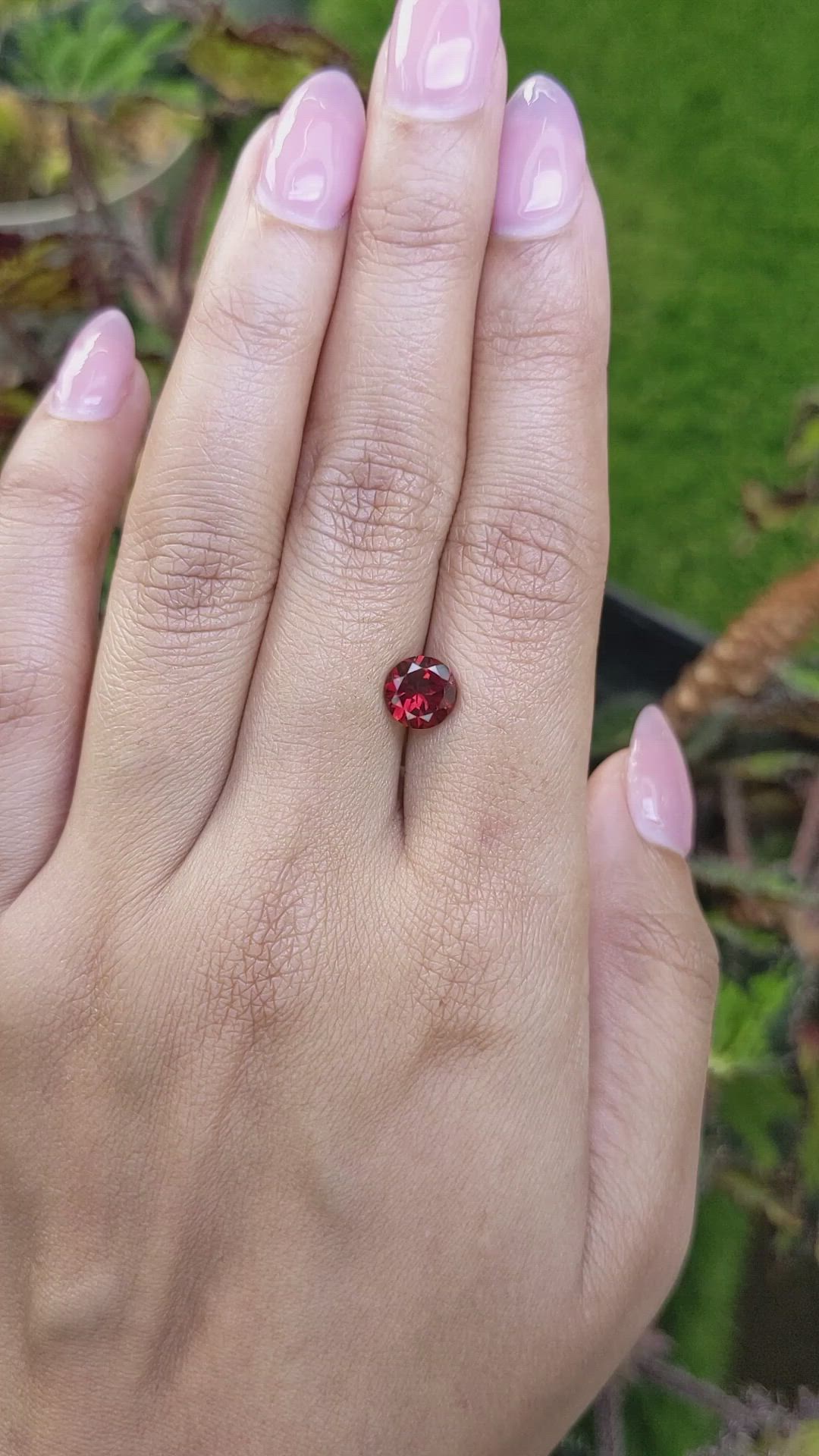 1.77 Ct. Red Almandine Garnet from Mozambique Size Video