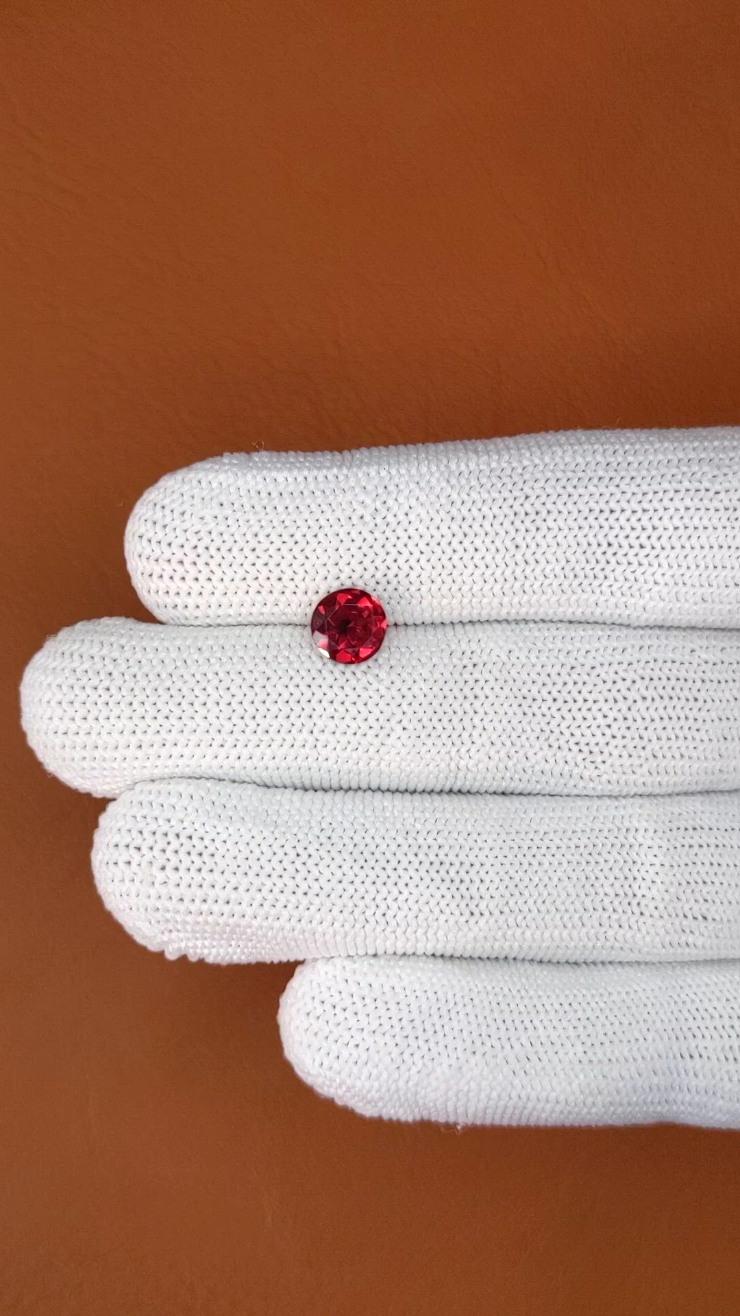 1.51 Ct. Red Almandine Garnet from Mozambique Size Video