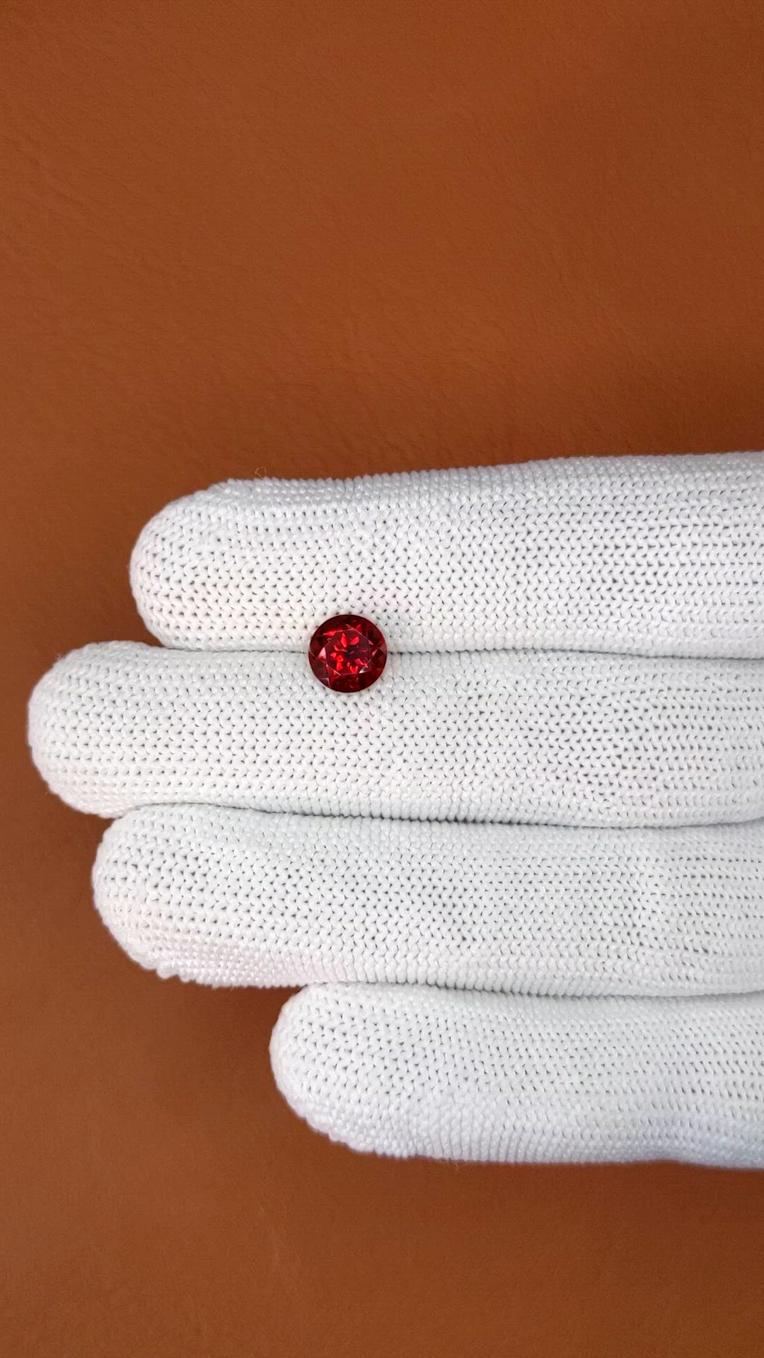 1.69 Ct. Red Almandine Garnet from Mozambique Size Video