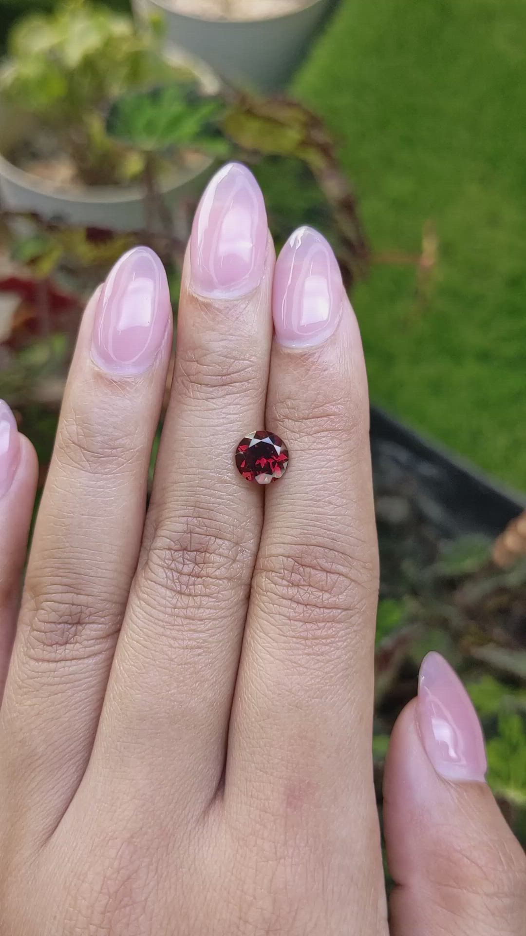 1.69 Ct. Red Almandine Garnet from Mozambique Size Video