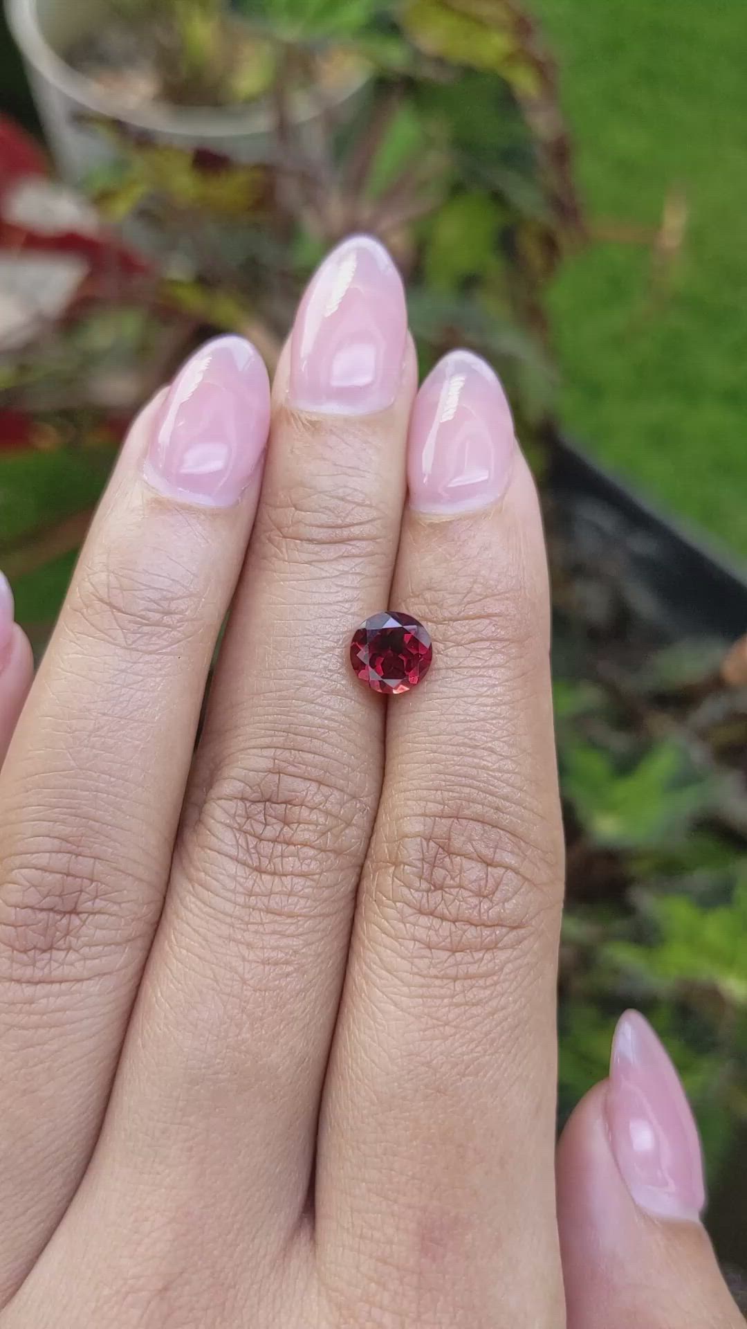 1.76 Ct. Red Almandine Garnet from Mozambique Size Video