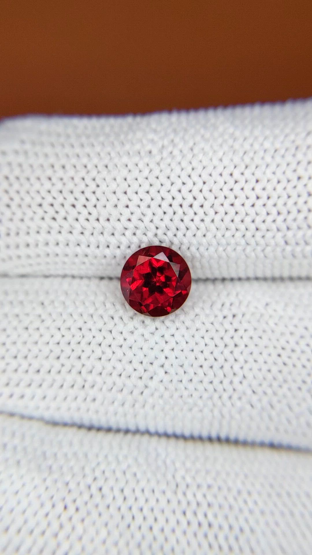 1.76 Ct. Red Almandine Garnet from Mozambique Size Video