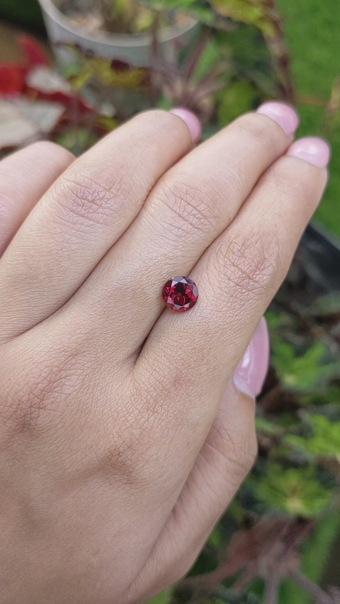 1.76 Ct. Red Almandine Garnet from Mozambique Size Video