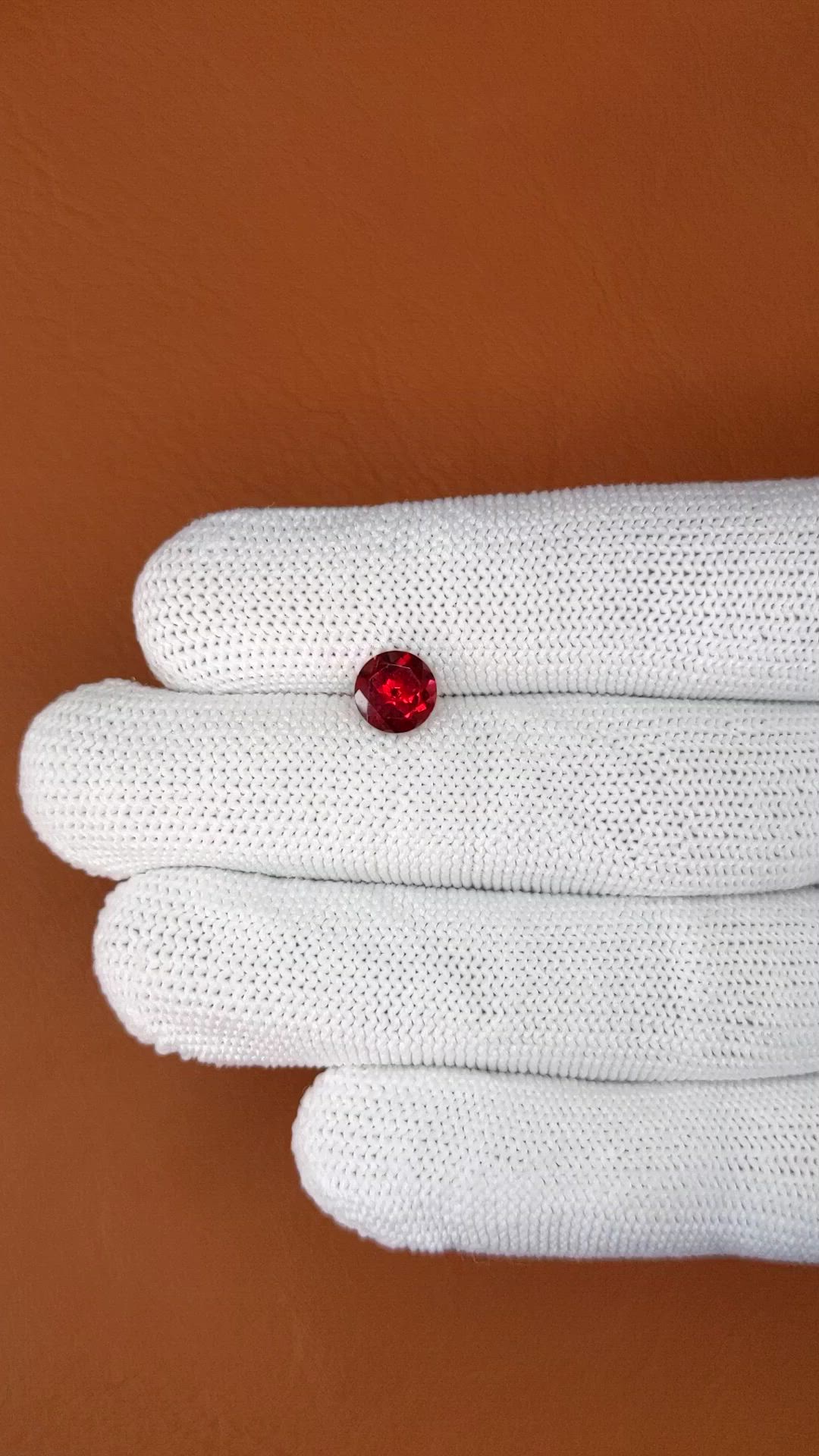1.76 Ct. Red Almandine Garnet from Mozambique Size Video