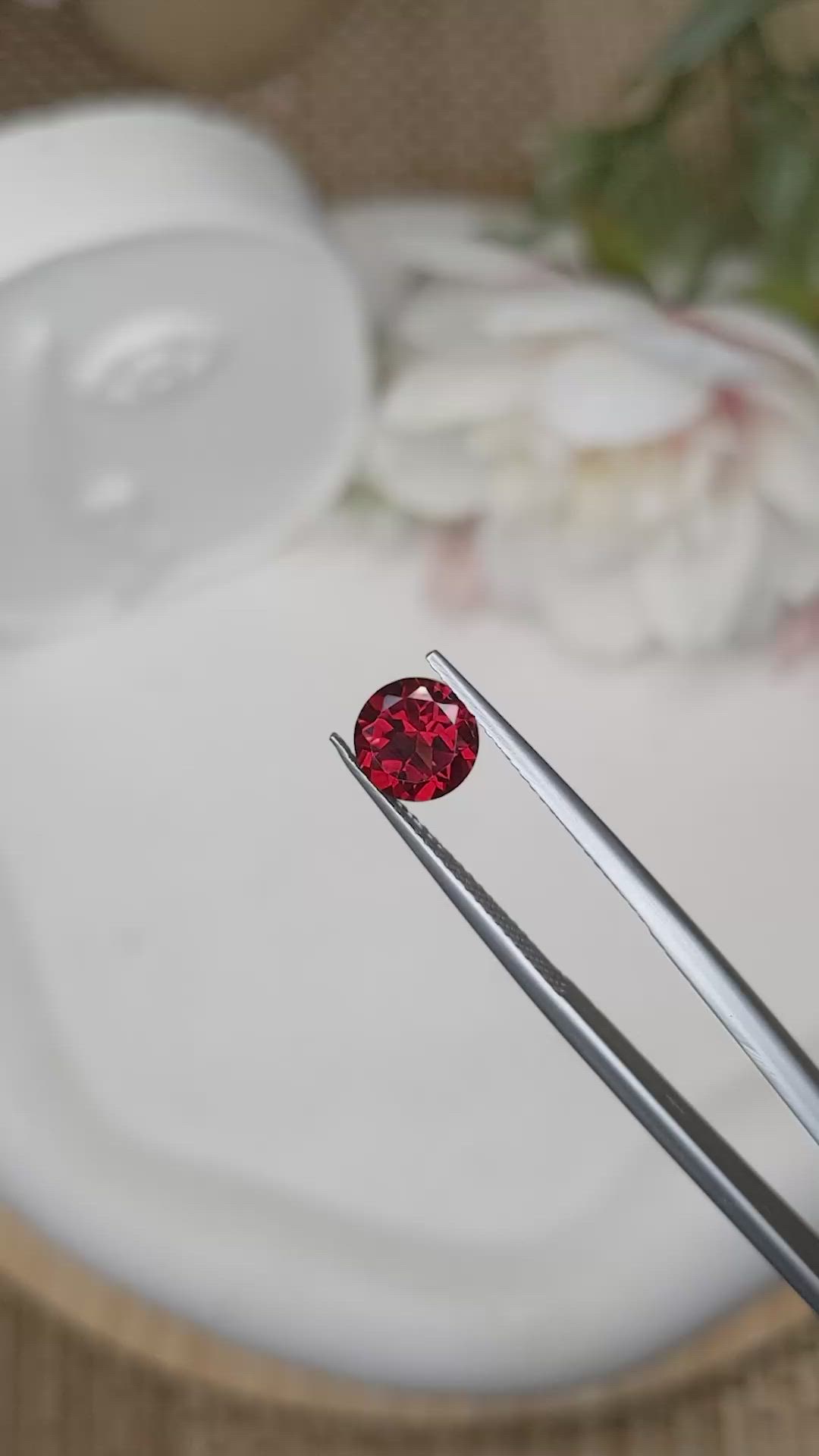1.68 Ct. Red Almandine Garnet from Mozambique Size Video