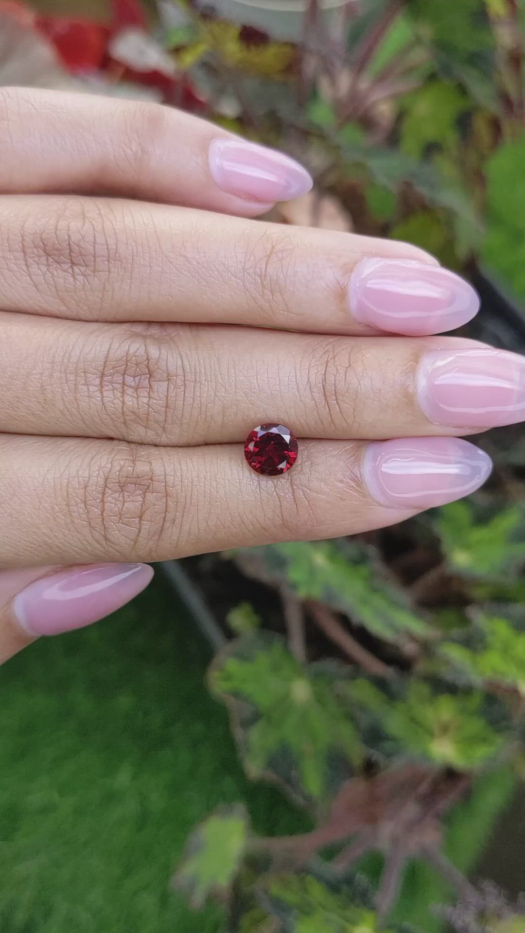 1.68 Ct. Red Almandine Garnet from Mozambique Size Video