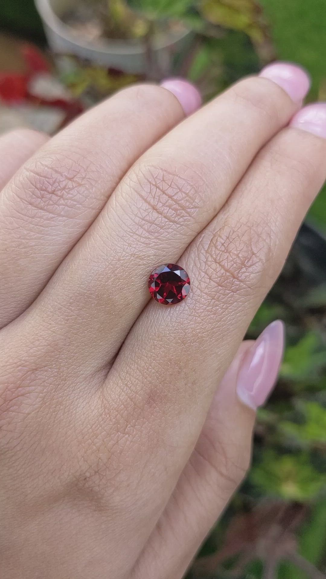 1.68 Ct. Red Almandine Garnet from Mozambique Size Video