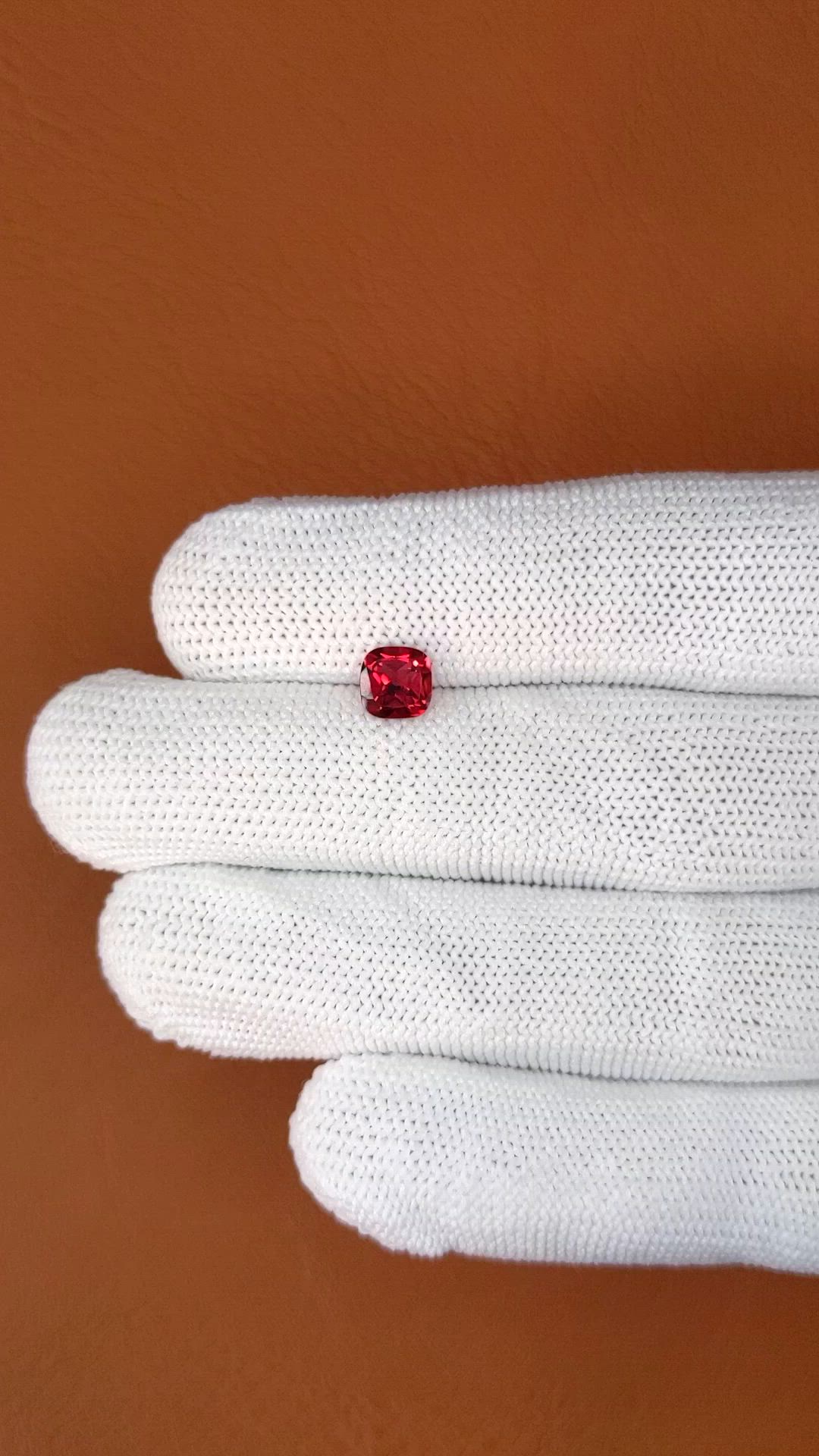 1.10 Ct. Red Almandine Garnet from Mozambique Size Video