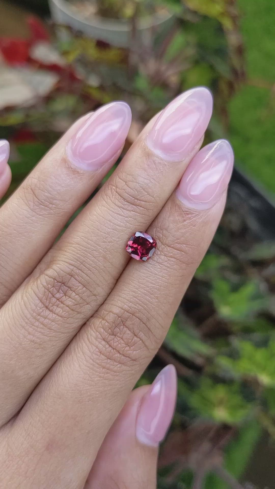 1.10 Ct. Red Almandine Garnet from Mozambique Size Video