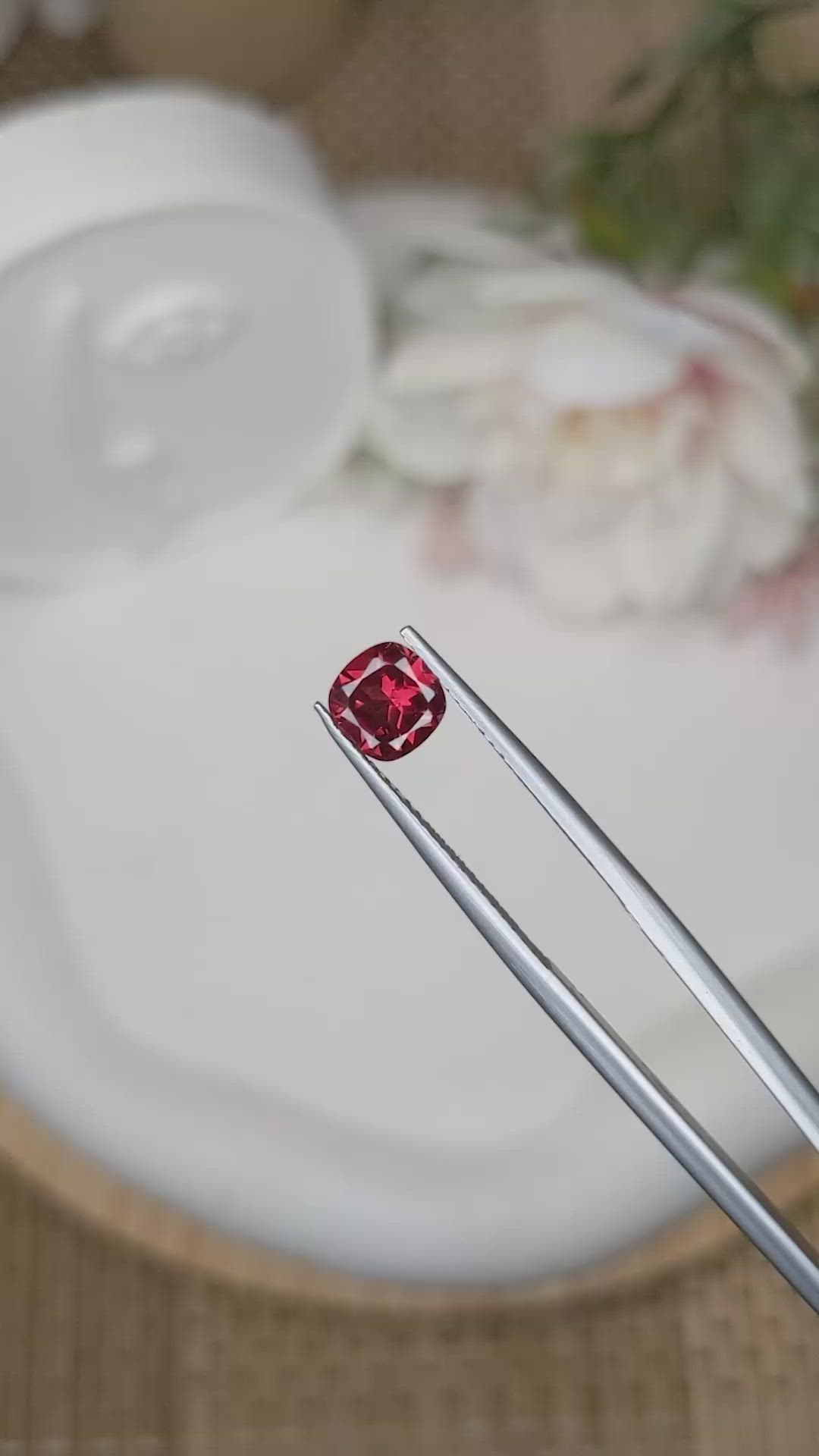 1.02 Ct. Red Almandine Garnet from Mozambique Size Video