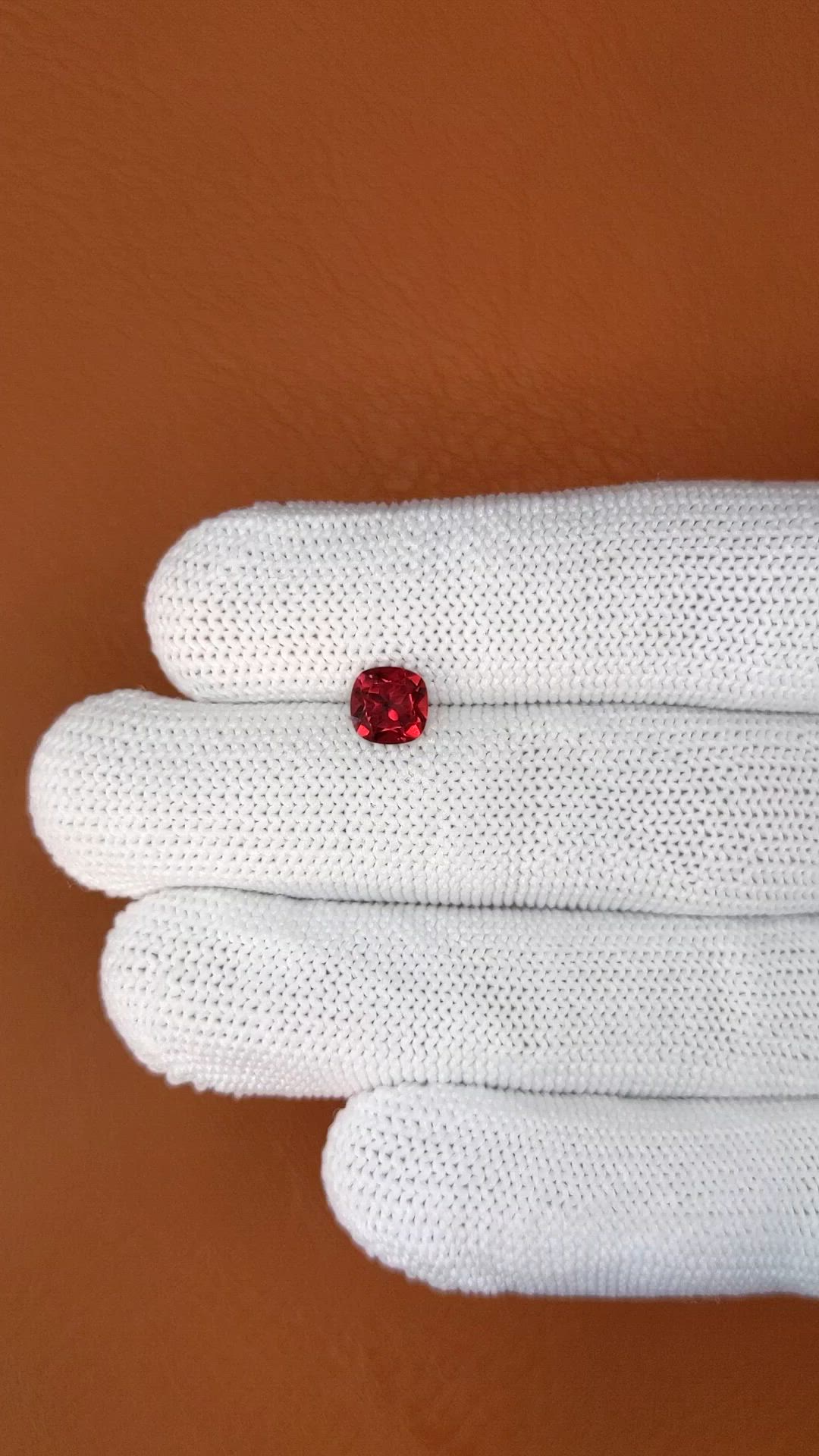 1.11 Ct. Red Almandine Garnet from Mozambique Size Video