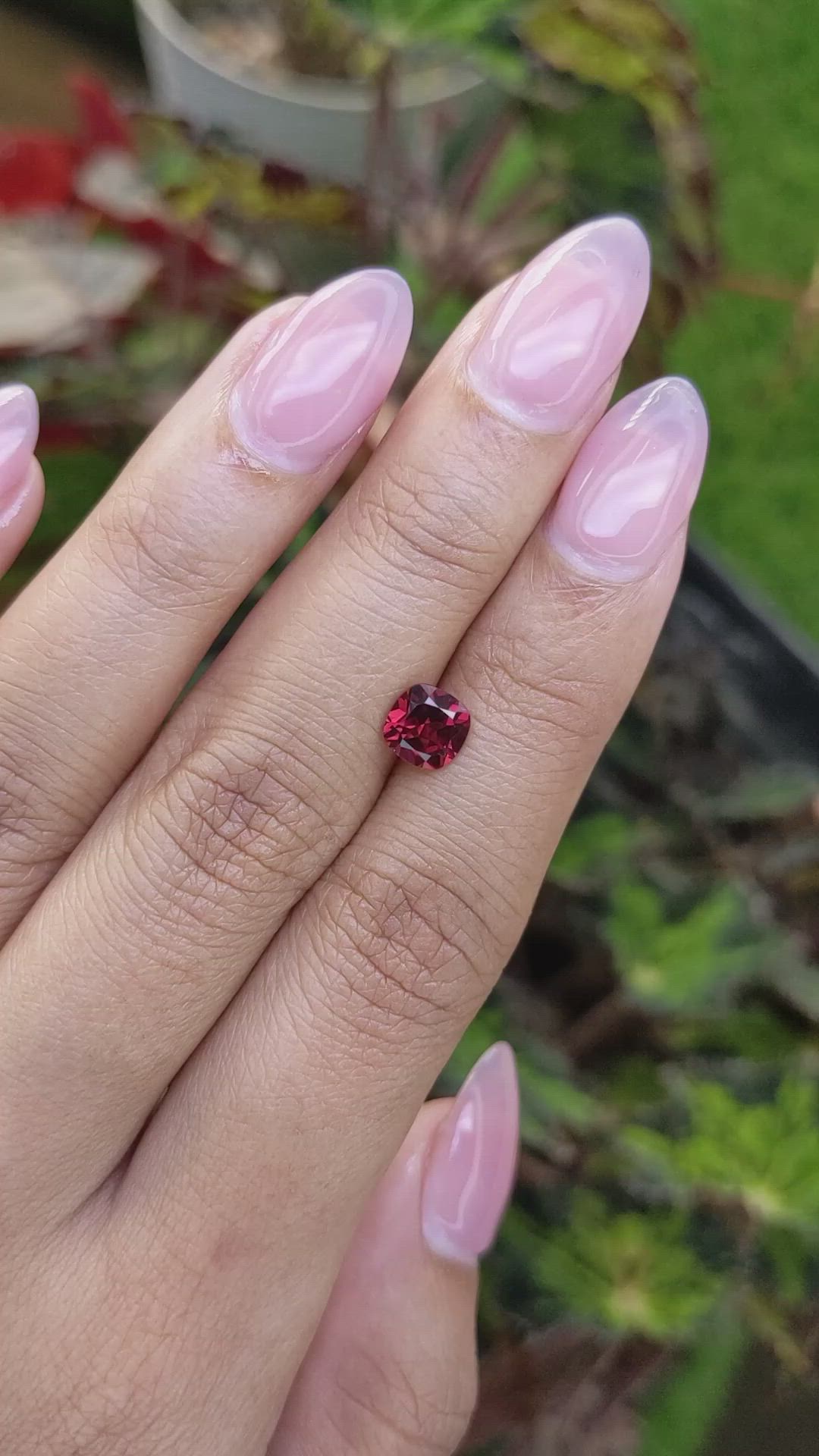 1.11 Ct. Red Almandine Garnet from Mozambique Size Video