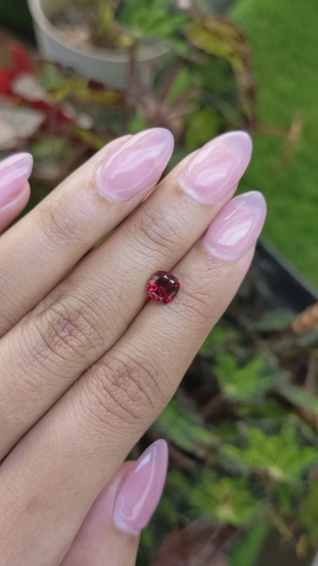 1.19 Ct. Red Almandine Garnet from Mozambique Size Video