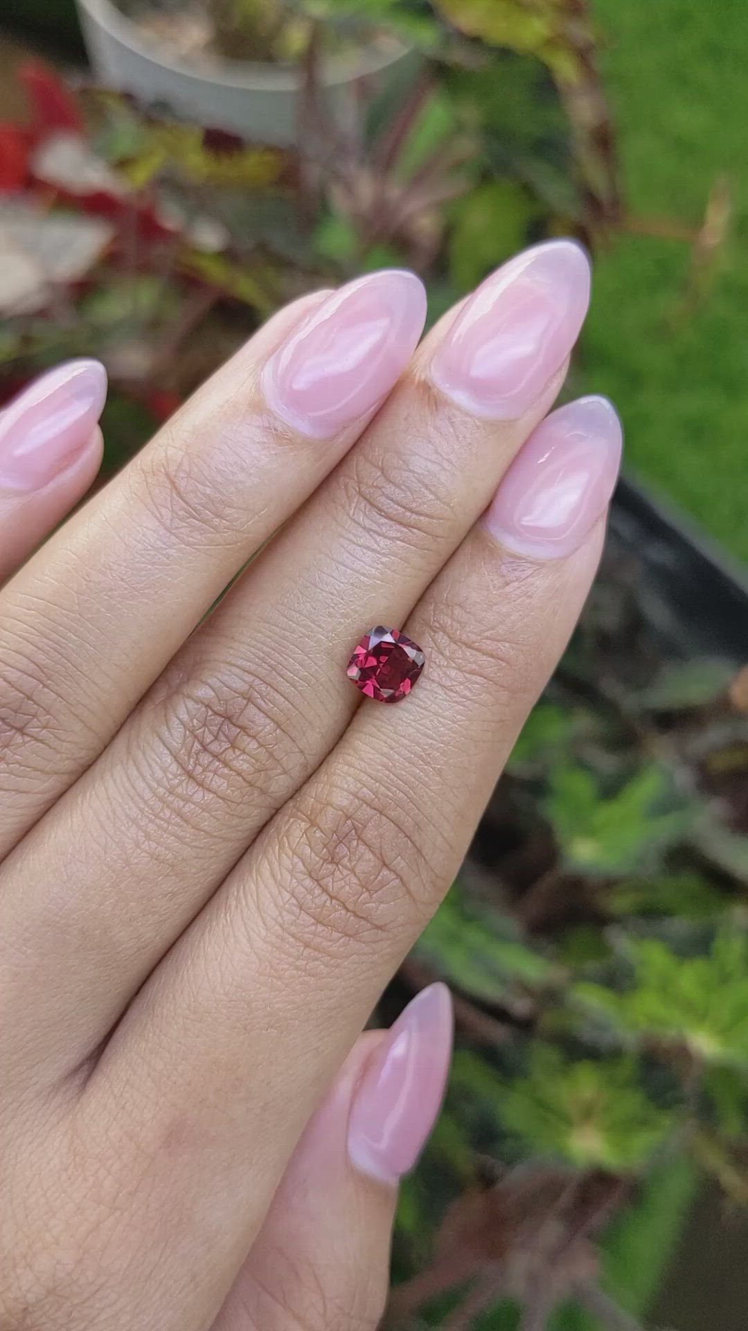 1.10 Ct. Red Almandine Garnet from Mozambique Size Video