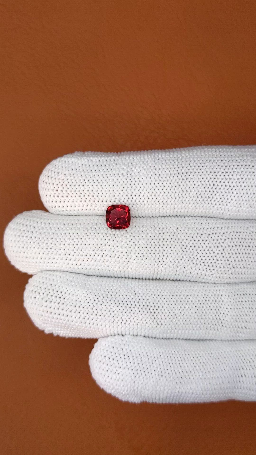 1.10 Ct. Red Almandine Garnet from Mozambique Size Video